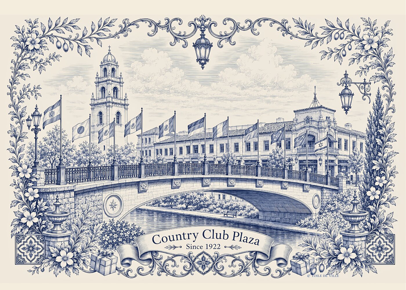 Country Club Plaza — Toile de Ville Neighborhood Print