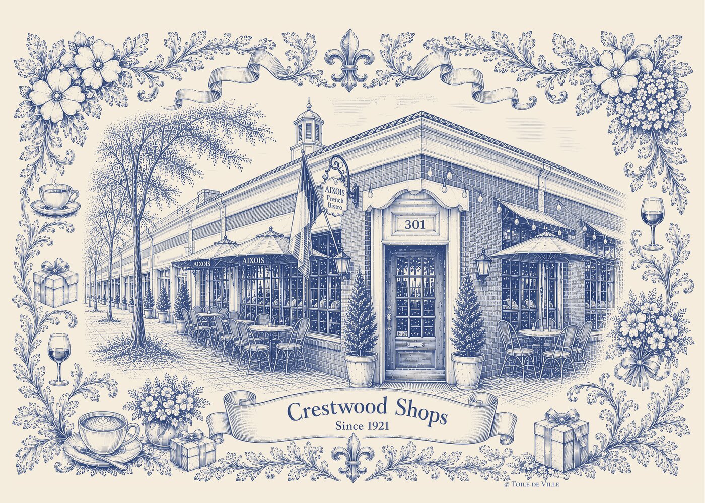 Crestwood — Toile de Ville Neighborhood Print