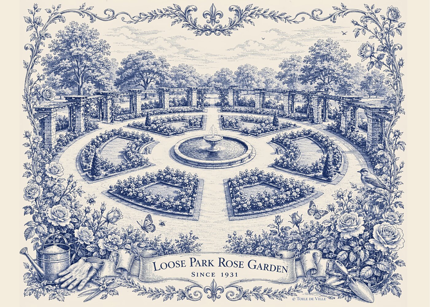 Rose Garden — Toile de Ville Neighborhood Print