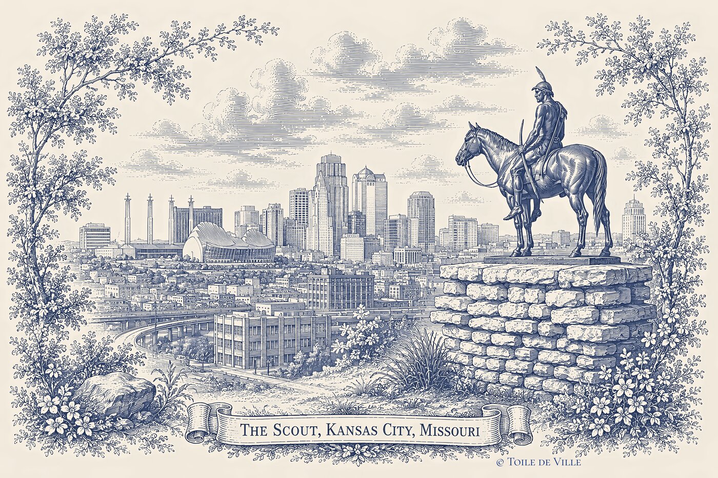 The Scout Statue — Toile de Ville Kansas City Print